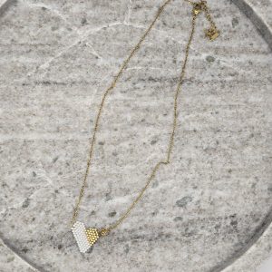 Ατσάλινο Κολιέ Golden Heart
