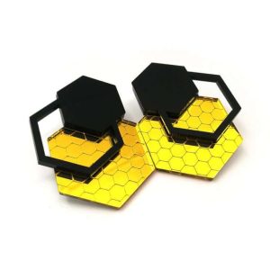 Σκουλαρίκια Plexi glass Honey Bee