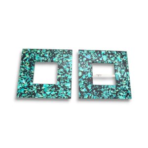 Σκουλαρίκια Plexi glass Square of Pegasus (aqua)