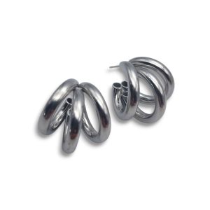 Σκουλαρίκια Ατσάλινα Auriane Silver