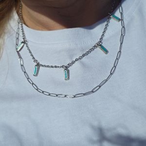 Ατσάλινο Κολιέ  Aqua Glow