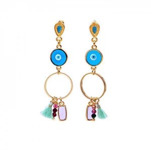 Ατσάλινα Σκουλαρίκια Boho Eye Charm