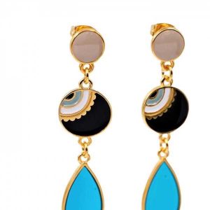 Ατσάλινα Σκουλαρίκια Blue Drop Charm