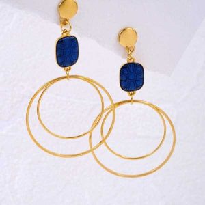 Ατσάλινα Σκουλαρίκια Blue Harmony Hoops