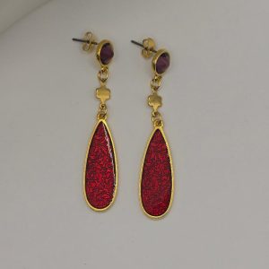 Σκουλαρίκια  Ατσάλινα Wine Gold Drop