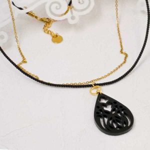 Ατσάλινο Κολιέ  Black swan