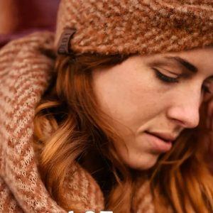 Πλεκτή Πασμίνα Καφέ chevron