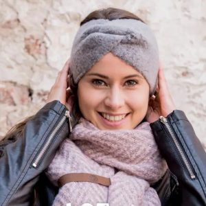 Πλεκτή πασμίνα ροζ