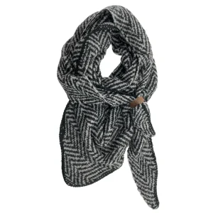 Πλεκτή Πασμίνα Μαύρο chevron