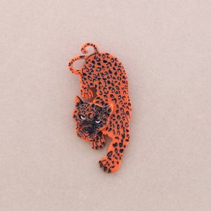 Καρφίτσα Λεοπάρ σε Πορτοκαλί Χρώμα