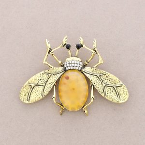 Καρφίτσα Μέλισσα με Κίτρινη Πέτρα