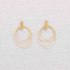 Ατσάλινα Σκουλαρίκια Κρίκοι Πολλαπλοί Χρυσοί