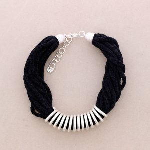 Κολιέ με ύφασμα Fluffy Μαύρο