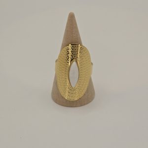 Ατσάλινο Δαχτυλίδι Oval με Περίτεχνη Λεπτομέρεια