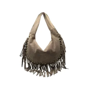 Δερμάτινη τσάντα Boho Chic Μole με κρόσια