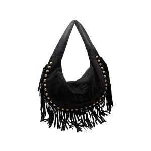 Δερμάτινη τσάντα Boho chic με κρόσια