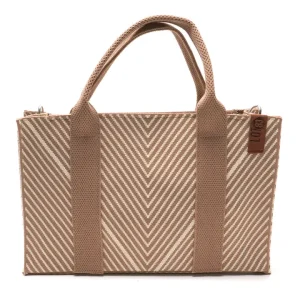 Υφασμάτινη τσάντα Chevron μπεζ