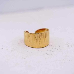 Ατσάλινο Δαχτυλίδι Gold Texture