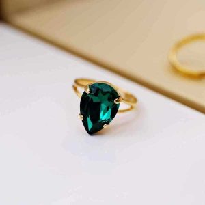 Ατσάλινο Δαχτυλίδι Emerald Drop