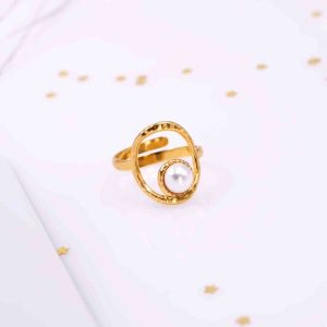 Ατσάλινο Δαχτυλίδι Orbit Pearl με πέρλα